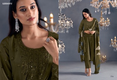 Hazel 46 by Kimora pure silk thread and sequence dress material catalogue at affordable rate dress material catalogs