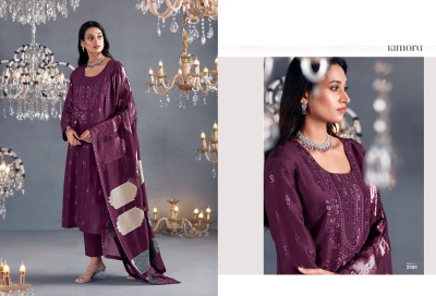 Hazel 46 by Kimora pure silk thread and sequence dress material catalogue at affordable rate dress material catalogs