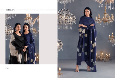 Hazel 46 by Kimora pure silk thread and sequence dress material catalogue at affordable rate dress material catalogs