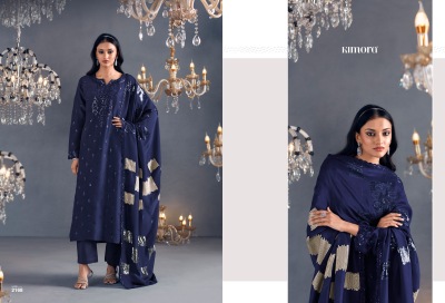 Hazel 46 by Kimora pure silk thread and sequence dress material catalogue at affordable rate dress material catalogs