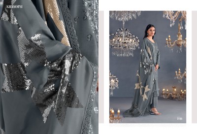 Hazel 46 by Kimora pure silk thread and sequence dress material catalogue at affordable rate dress material catalogs