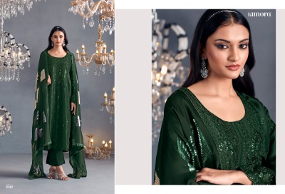 Hazel 46 by Kimora pure silk thread and sequence dress material catalogue at affordable rate dress material catalogs