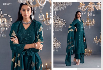 Hazel 46 by Kimora pure silk thread and sequence dress material catalogue at affordable rate dress material catalogs