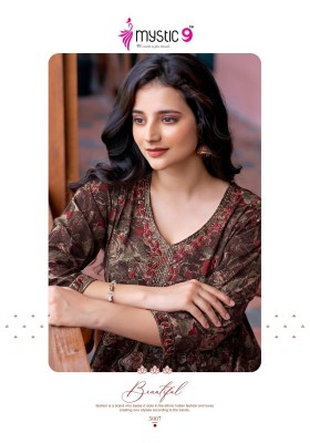 Heena vol 3 by Mystic 9 premium reyon foil print readymade suit catalogue at affordable rate readymade suit catalogs