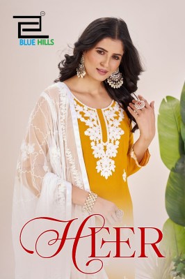 Heer by Blue hills reyon Embroidered work readymade suit catalogue at affordable rate wholesale catalogs