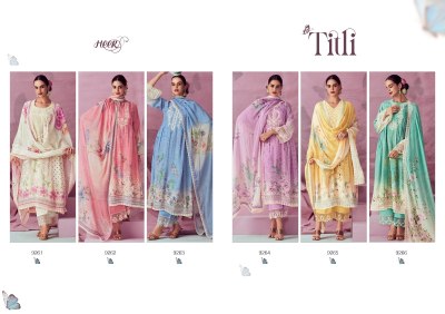 Heer by Titli pure muslin digital printed with embroidered neck unstitched salwar suit catalogue at affordable rate salwar kameez catalogs