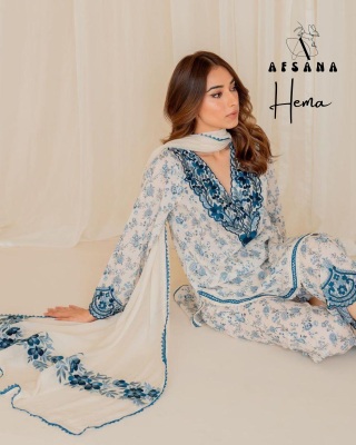 Hema by Afsana Musline Digital embroidered printed readymade suit catalogue at low rate readymade suit catalogs