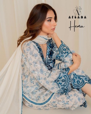 Hema by Afsana Musline Digital embroidered printed readymade suit catalogue at low rate readymade suit catalogs