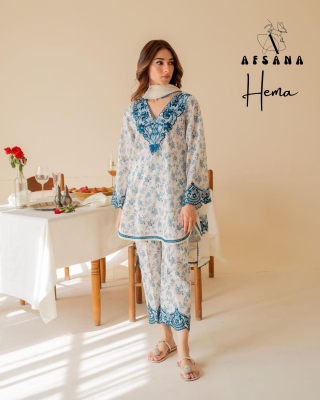 Hema by Afsana Musline Digital embroidered printed readymade suit catalogue at low rate readymade suit catalogs