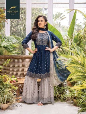 Heritage Noor Designer Kurti Dupatta With Sharara Set wholesale catalogue  kurtis catalogs