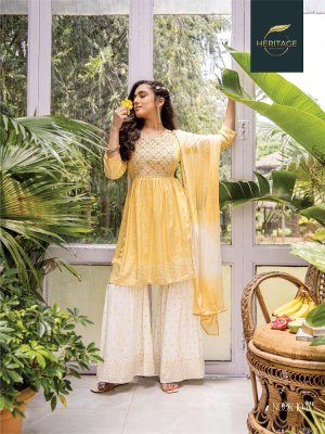 Heritage Noor Designer Kurti Dupatta With Sharara Set wholesale catalogue  kurtis catalogs