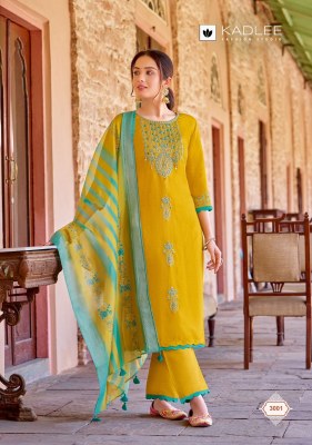 Heritage by Kadlee Thread and hand embroidered straight readymade suit catalogue at affordable rate  readymade suit catalogs