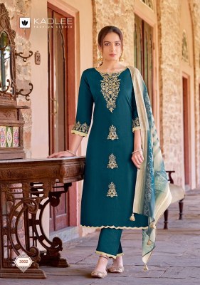 Heritage by Kadlee Thread and hand embroidered straight readymade suit catalogue at affordable rate  readymade suit catalogs