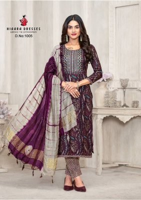 Hiaara Subhi Vol 1 Premium Rayon Kurti Pant Dupatta Set Foil Print Tie Dye Jari Dupatta Wholesale kurti pant with dupatta Catalogs