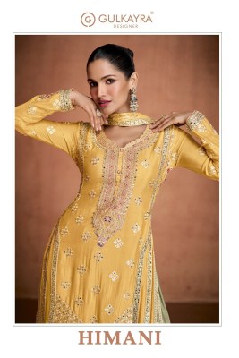 Himani by Gulkayra Designer Real Chinon embroidered Fancy Sharara Suit collection at affordable rate wholesale catalogs