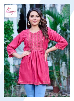 Hinaya by Tamanna vol 2 reyon embroidered short tunic catalogue  western wear catalogs