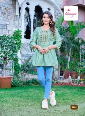 Hinaya by Tamanna vol 2 reyon embroidered short tunic catalogue  western wear catalogs