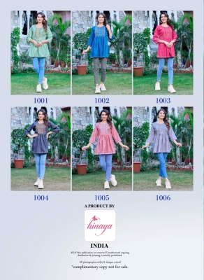 Hinaya by Tamanna vol 2 reyon embroidered short tunic catalogue  western wear catalogs