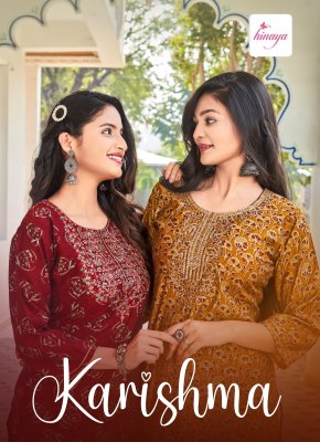 Hinaya present karishma vol 2 designer kurti  cwith digital printed embroidered work  Hinaya 