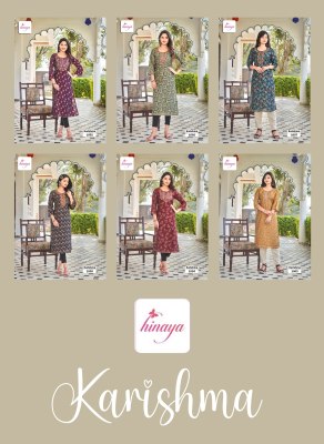 Hinaya present karishma vol 2 designer kurti  cwith digital printed embroidered work  kurtis catalogs