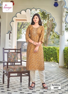 Hinaya present karishma vol 2 designer kurti  cwith digital printed embroidered work  kurtis catalogs