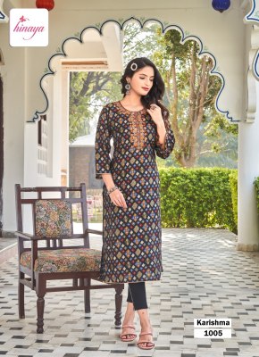 Hinaya present karishma vol 2 designer kurti  cwith digital printed embroidered work  kurtis catalogs