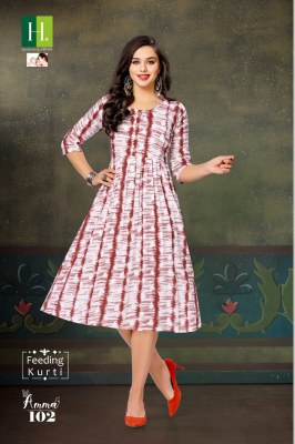 Hirwa by Amma present Heavy reyon tie dye printed feeding  kurti catalogue kurtis catalogs