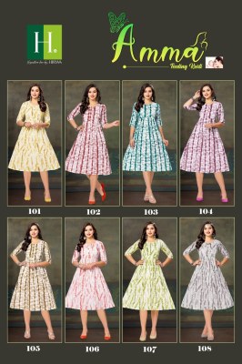 Hirwa by Amma present Heavy reyon tie dye printed feeding  kurti catalogue kurtis catalogs