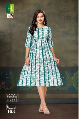 Hirwa by Amma present Heavy reyon tie dye printed feeding  kurti catalogue kurtis catalogs