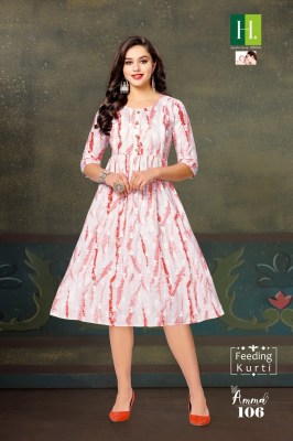 Hirwa by Amma present Heavy reyon tie dye printed feeding  kurti catalogue kurtis catalogs