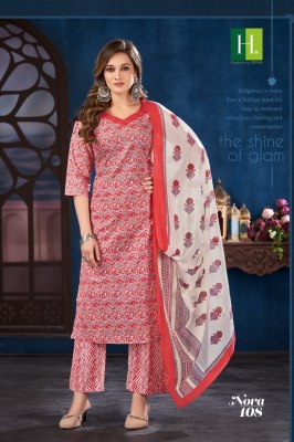 Hirwa by Nora exclusive cambric cotton printed fancy readymade suit catlogue readymade suit catalogs