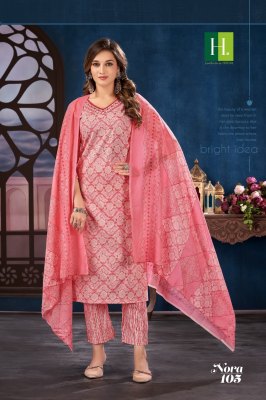 Hirwa by Nora exclusive cambric cotton printed fancy readymade suit catlogue readymade suit catalogs