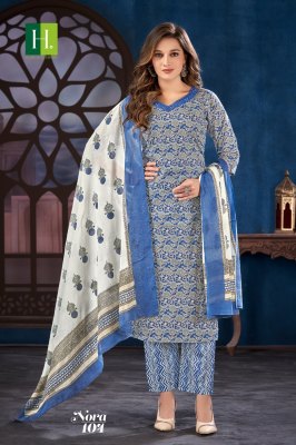 Hirwa by Nora exclusive cambric cotton printed fancy readymade suit catlogue readymade suit catalogs