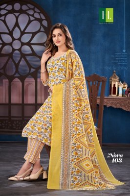 Hirwa by Nora exclusive cambric cotton printed fancy readymade suit catlogue readymade suit catalogs