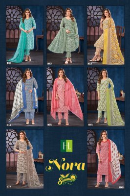 Hirwa by Nora exclusive cambric cotton printed fancy readymade suit catlogue readymade suit catalogs