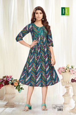 Hirwa by Siyaahi alia reyon foil printed embroidered kurti catalogue at affordable rate kurtis catalogs