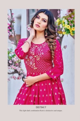 Hirwa by Surveen heavy reyon foil printed kurtis catalogue at low rate kurtis catalogs