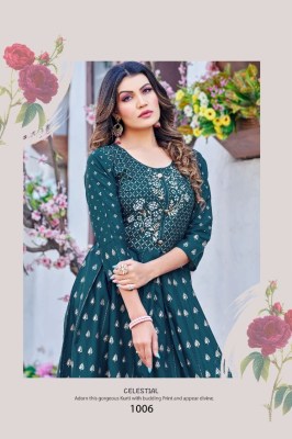 Hirwa by Surveen heavy reyon foil printed kurtis catalogue at low rate kurtis catalogs