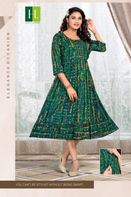 Hirwa by good news heavy reyon fancy feeding kurti catalogue at low rate hirwa