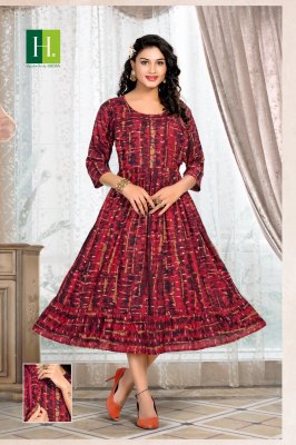 Hirwa by good news heavy reyon fancy feeding kurti catalogue at low rate kurtis catalogs