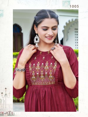 Hirwa by stella vol 2 heavy reyon Ghera with Embroidery and Stitching  kurti catalogue at low rate kurtis catalogs