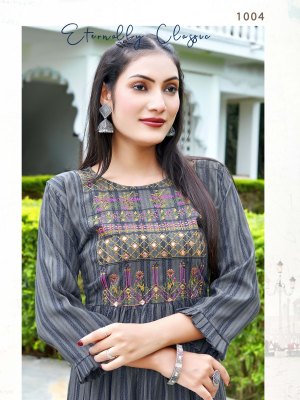 Hirwa by stella vol 2 heavy reyon Ghera with Embroidery and Stitching  kurti catalogue at low rate kurtis catalogs