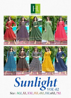 Hirwa by sunlight vol 2 designer reyon kurti catalogs at wholesale price kurtis catalogs