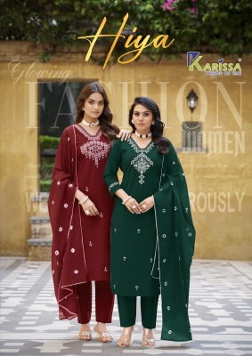 Hiya by Karissa Premium Pure Heavy Cotton Thread work top bottom and dupatta catalogue at low rate wholesale catalogs