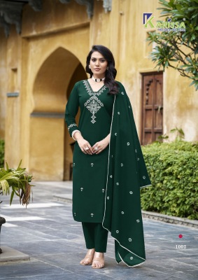 Hiya by Karissa Premium Pure Heavy Cotton Thread work top bottom and dupatta catalogue at low rate readymade suit catalogs