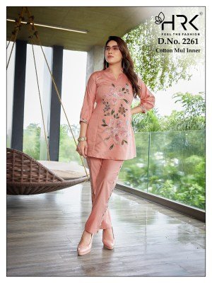 Hrk D.No-2261 Barlin Codset Exclusive Patchwork Ethnic 2 Piece Wholesale Kurti kurtis catalogs