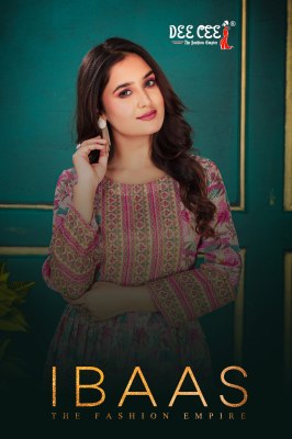 IBAAS by Deecee Zari Silk Flared Long Digital Printed Kurti catalogue at low price  wholesale catalogs