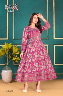 IBAAS by Deecee Zari Silk Flared Long Digital Printed Kurti catalogue at low price  kurtis catalogs