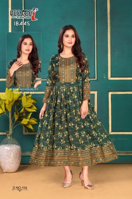 IBAAS by Deecee Zari Silk Flared Long Digital Printed Kurti catalogue at low price  kurtis catalogs