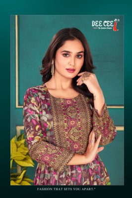 IBAAS by Deecee Zari Silk Flared Long Digital Printed Kurti catalogue at low price  kurtis catalogs